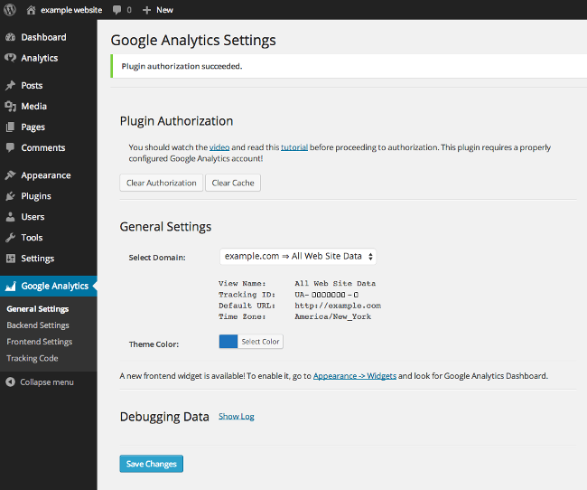 Google Analytics Dashboard for WP