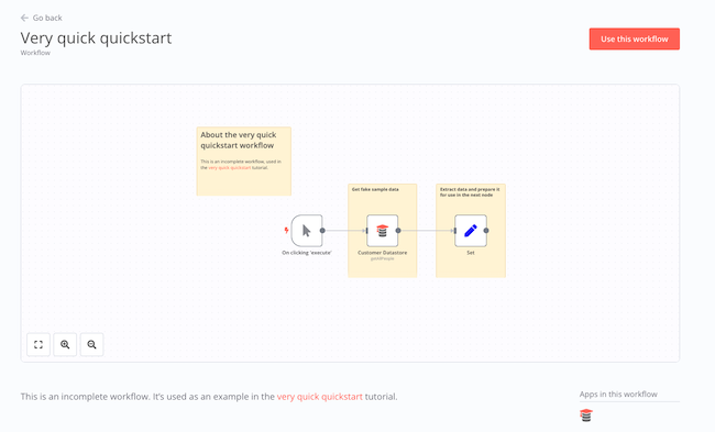 Overview of the very quick quickstart workflow